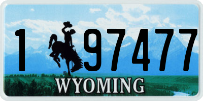 WY license plate 197477