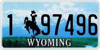 WY license plate 197496