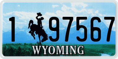 WY license plate 197567