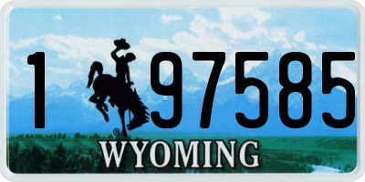 WY license plate 197585