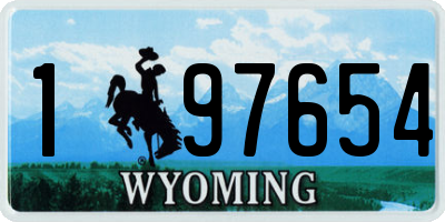 WY license plate 197654