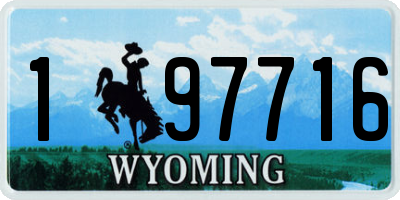 WY license plate 197716