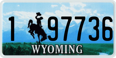 WY license plate 197736