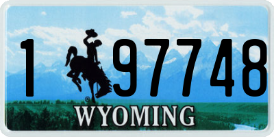WY license plate 197748