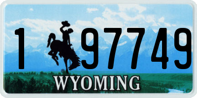 WY license plate 197749