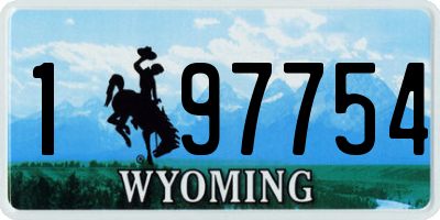 WY license plate 197754