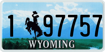 WY license plate 197757