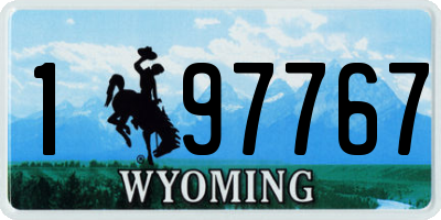 WY license plate 197767