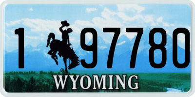 WY license plate 197780