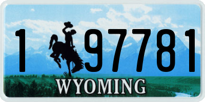 WY license plate 197781