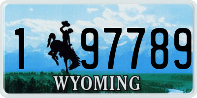 WY license plate 197789