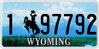 WY license plate 197792