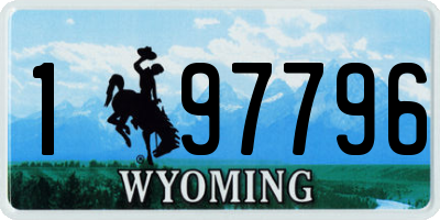 WY license plate 197796