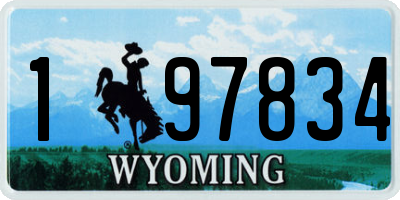 WY license plate 197834