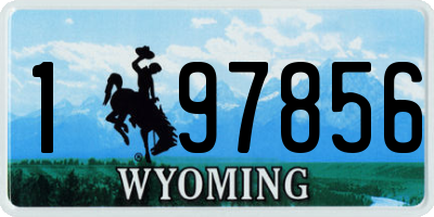WY license plate 197856