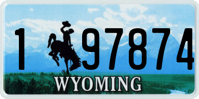 WY license plate 197874