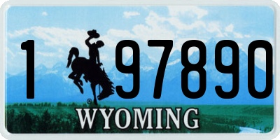 WY license plate 197890