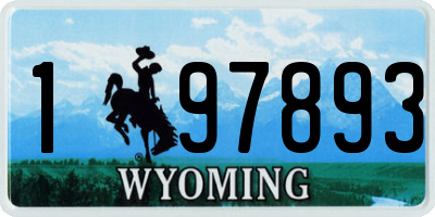 WY license plate 197893