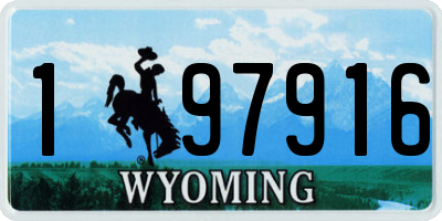WY license plate 197916