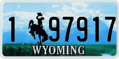 WY license plate 197917
