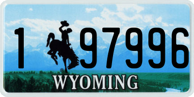 WY license plate 197996