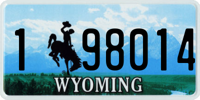WY license plate 198014