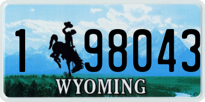 WY license plate 198043