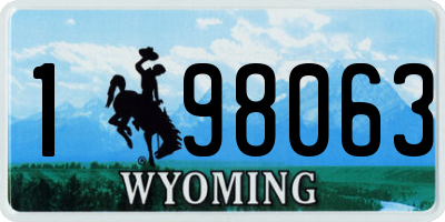 WY license plate 198063