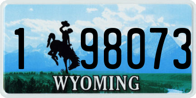 WY license plate 198073