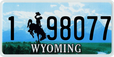 WY license plate 198077