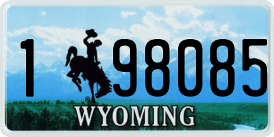 WY license plate 198085