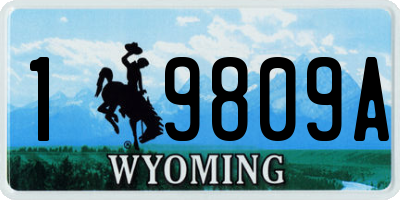 WY license plate 19809A