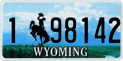 WY license plate 198142