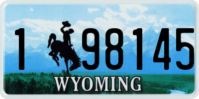 WY license plate 198145