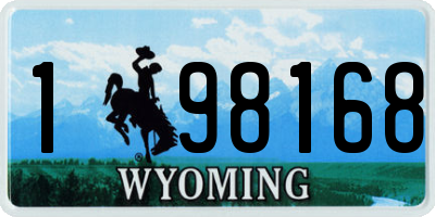 WY license plate 198168