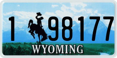 WY license plate 198177