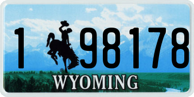 WY license plate 198178