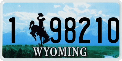 WY license plate 198210