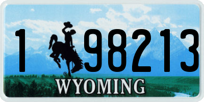 WY license plate 198213
