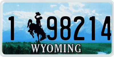 WY license plate 198214