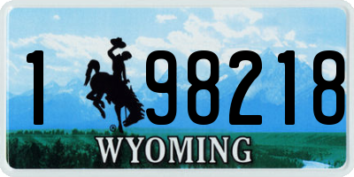WY license plate 198218