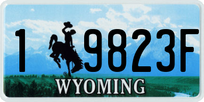 WY license plate 19823F