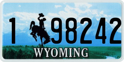 WY license plate 198242