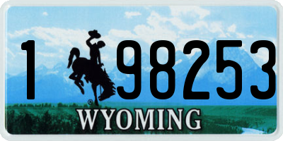 WY license plate 198253