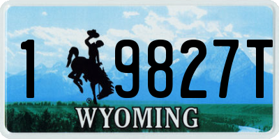 WY license plate 19827T