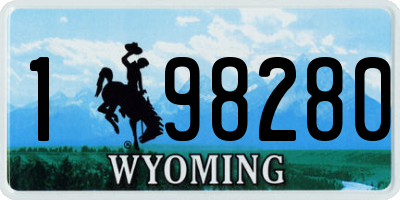 WY license plate 198280