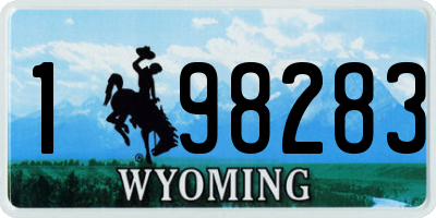 WY license plate 198283