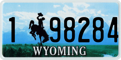 WY license plate 198284