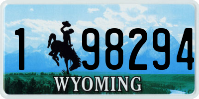 WY license plate 198294