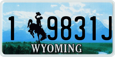 WY license plate 19831J